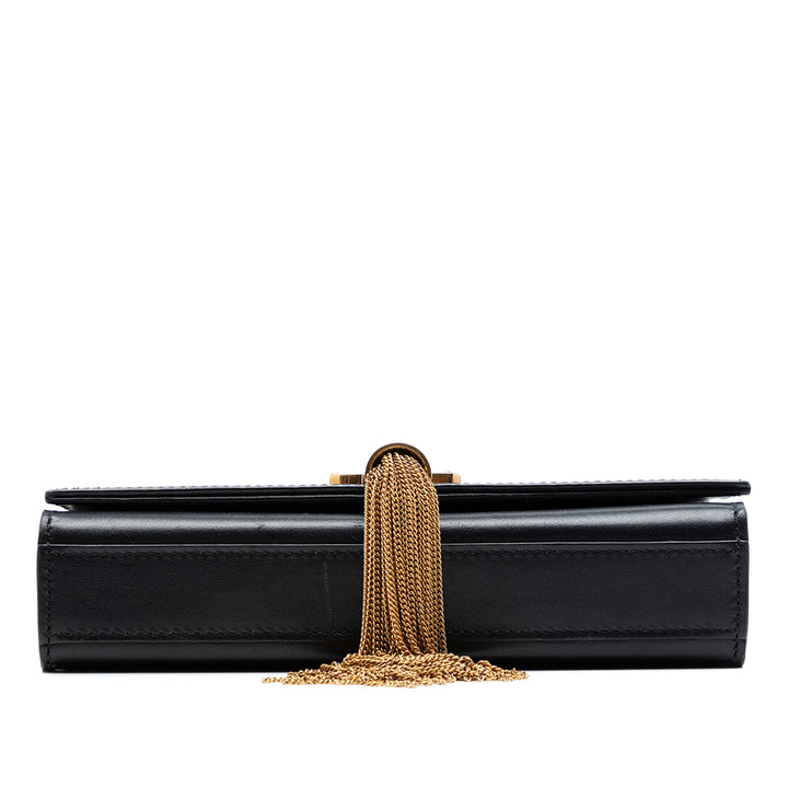 Saint Laurent Small Smooth Cuir de veau Monogram Kate Pompon Sac porté croisé