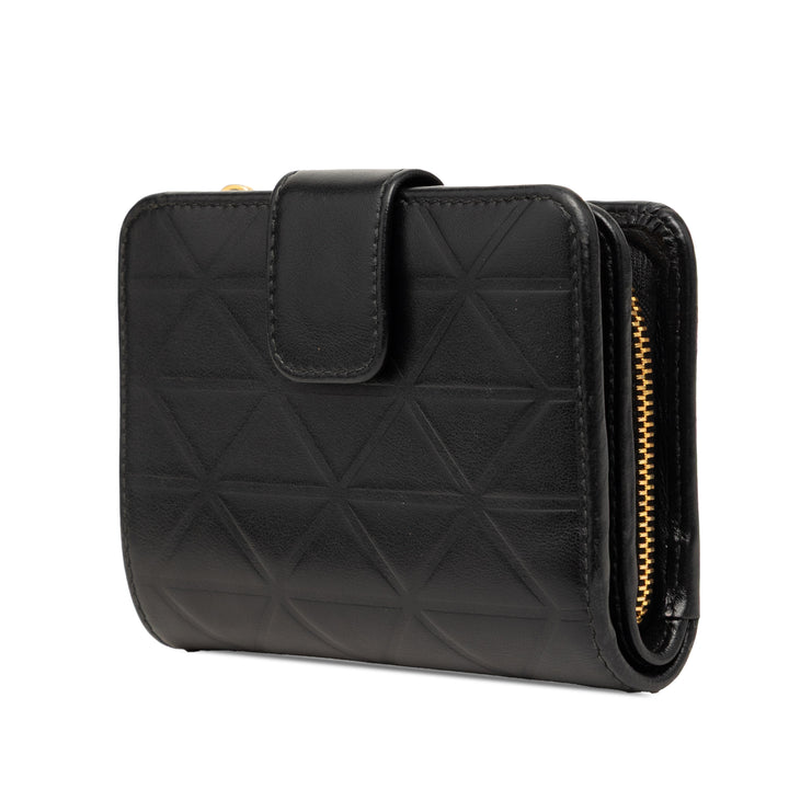 Prada Matelassé Soft Veau Triangle Bifold Portefeuille