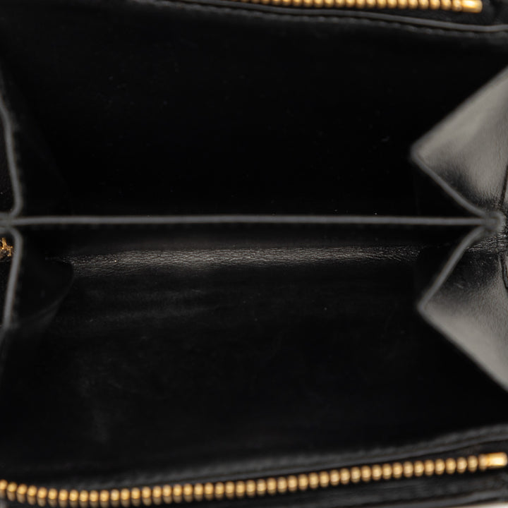Prada Matelassé Soft Veau Triangle Bifold Portefeuille