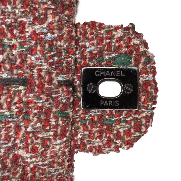 Medium Classic Tweed Double Flap Red - Gaby Paris