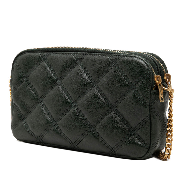 Saint Laurent Mini Matelassé Cuir d’agneau Becky Double Zip Sac porté croisé