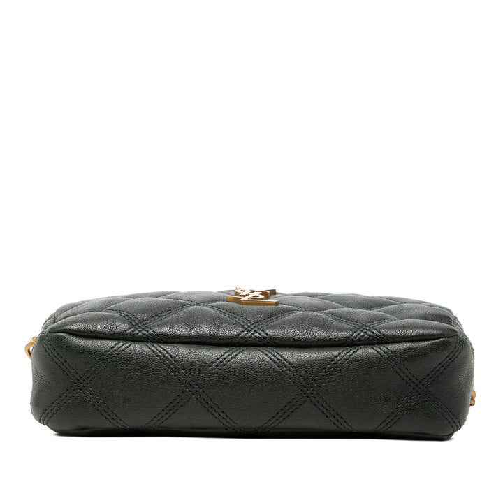 Saint Laurent Mini Matelassé Cuir d’agneau Becky Double Zip Sac porté croisé