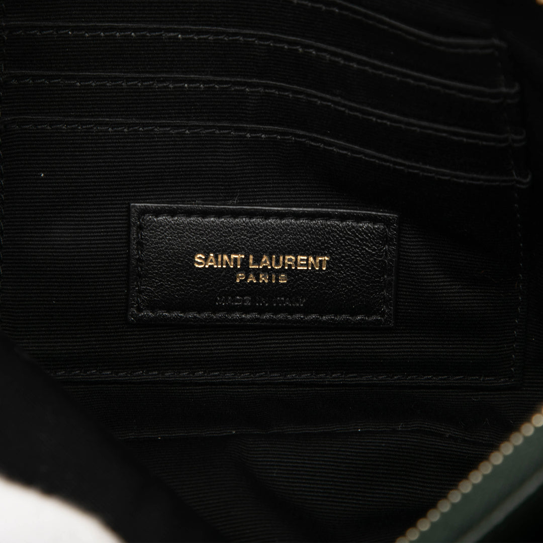 Saint Laurent Mini Matelassé Cuir d’agneau Becky Double Zip Sac porté croisé