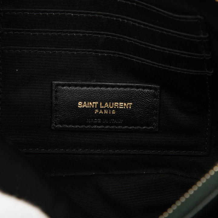 Saint Laurent Mini Matelassé Cuir d’agneau Becky Double Zip Sac porté croisé