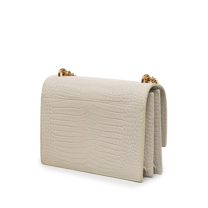 Saint Laurent Sac bandoulière Croc embossé Sunset Moyen Blanc – vue 2 – GABY PARIS