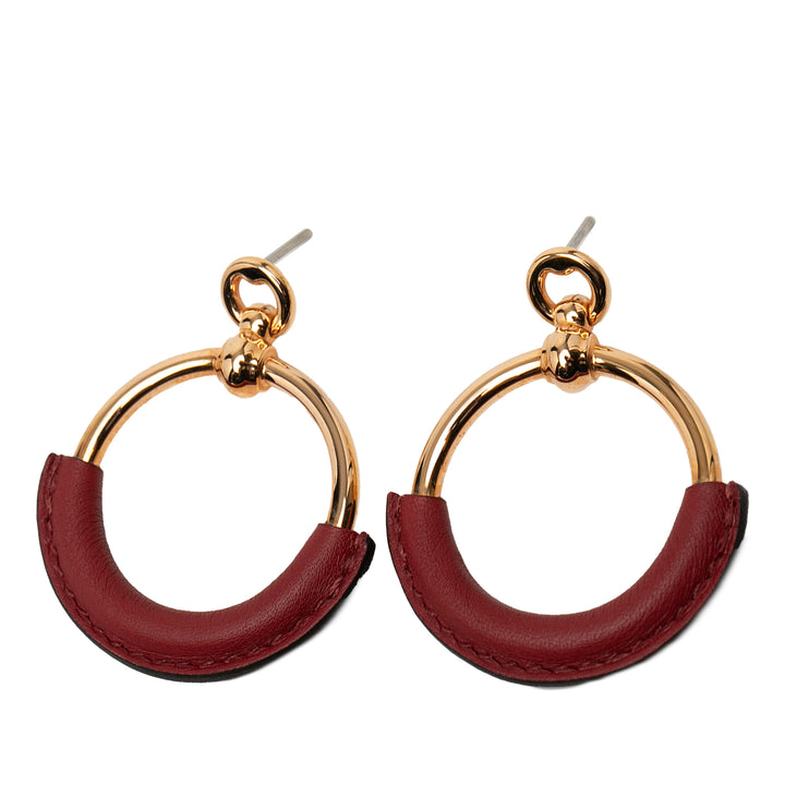 Hermès plaqué Swift Loop Boucles d’oreilles