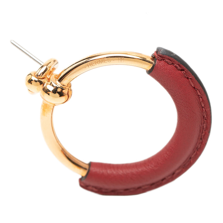 Hermès plaqué Swift Loop Boucles d’oreilles