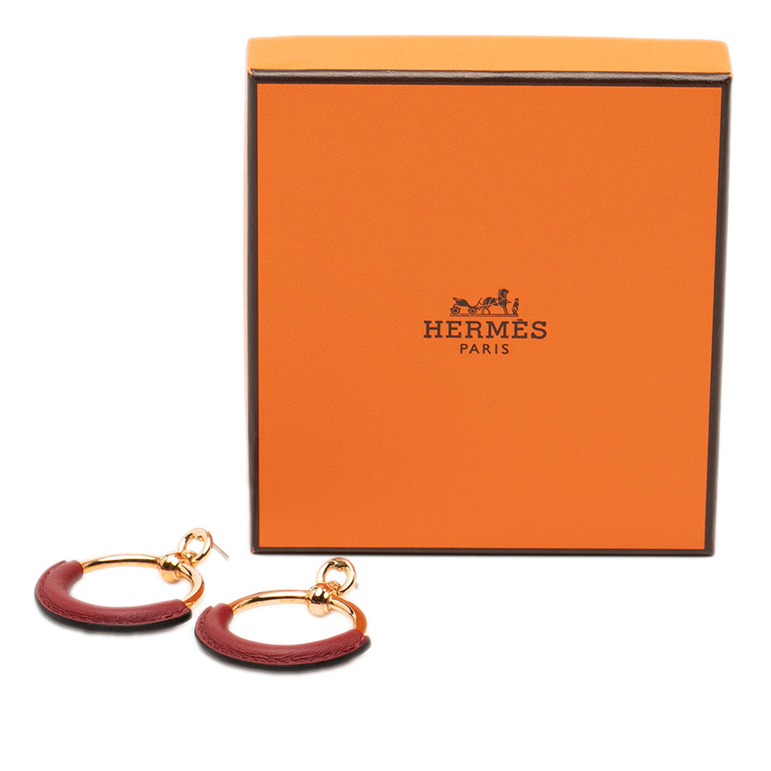 Hermès plaqué Swift Loop Boucles d’oreilles