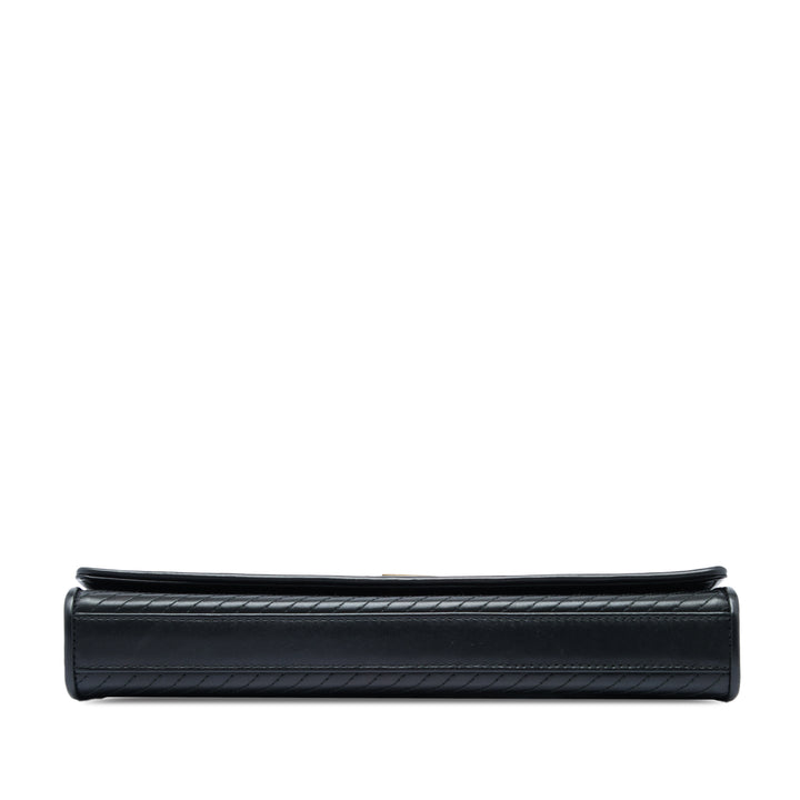 Saint Laurent Matelasse Diagonal Cassandre Pochette Cuir de veau Noir – vue 3 – GABY PARIS