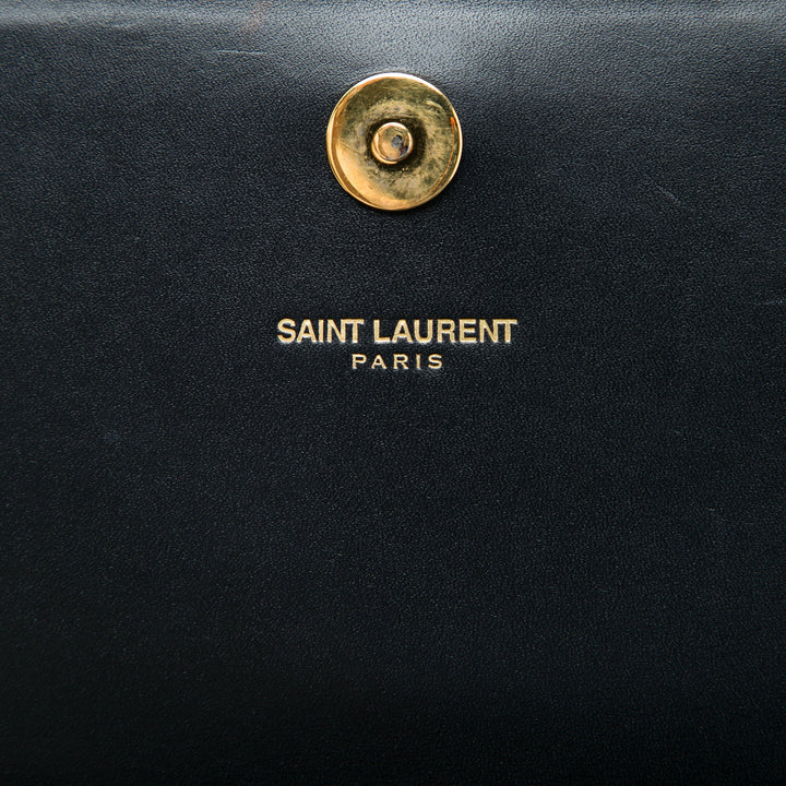 Saint Laurent Matelasse Diagonal Cassandre Pochette Cuir de veau Noir – vue 5 – GABY PARIS
