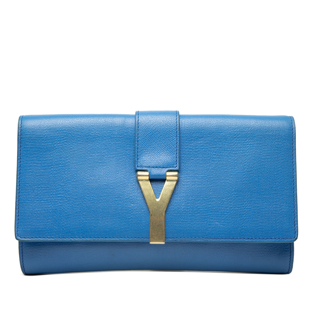 Saint Laurent Texturé Chyc Ligne Pochette Bleu – vue principale – GABY PARIS