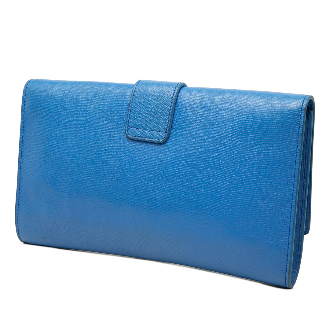 Saint Laurent Texturé Chyc Ligne Pochette Bleu – vue 2 – GABY PARIS