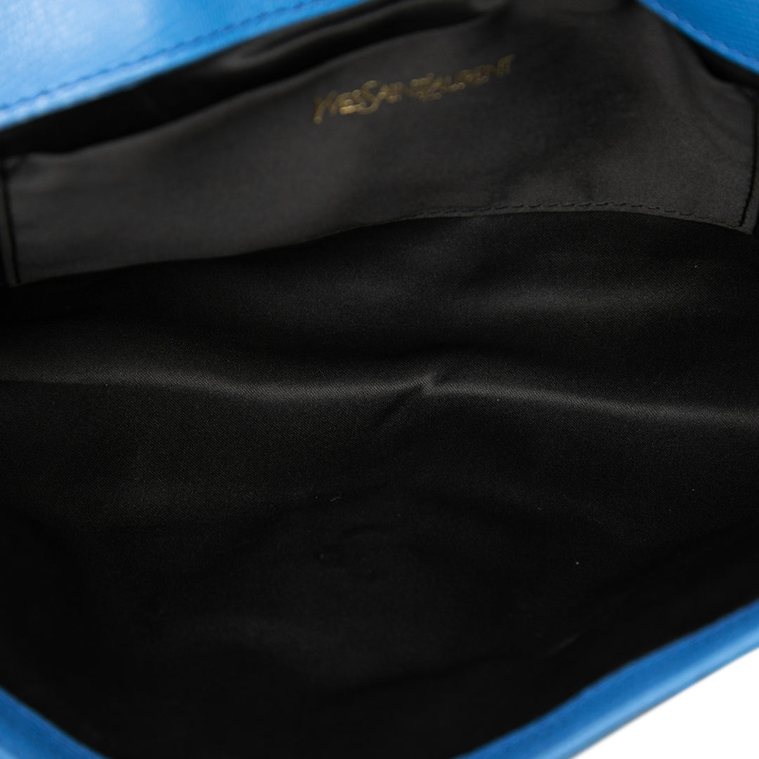 Saint Laurent Texturé Chyc Ligne Pochette Bleu – vue 4 – GABY PARIS