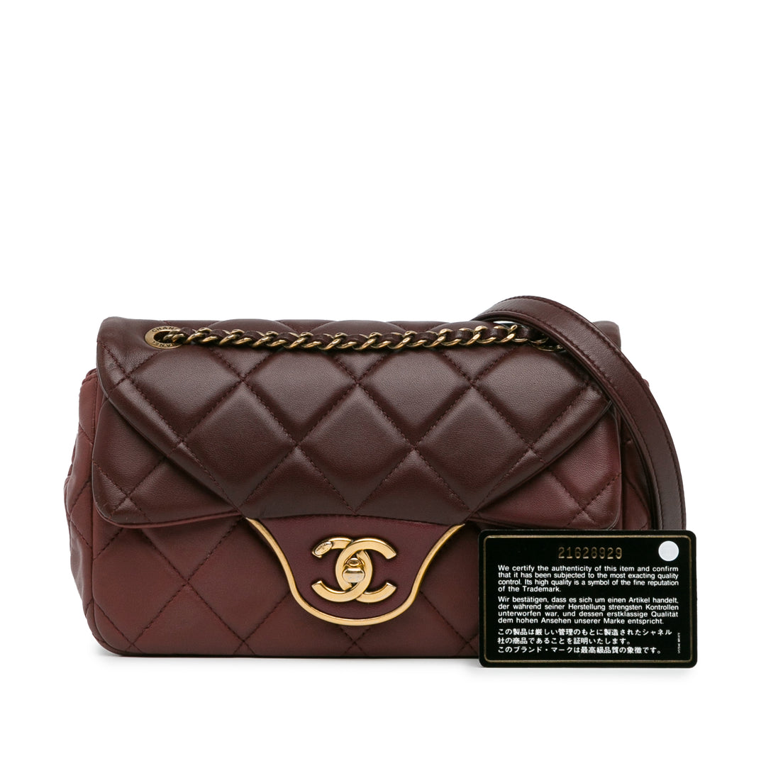 CC Quilted Lambskin Double Flap Red - Gaby Paris