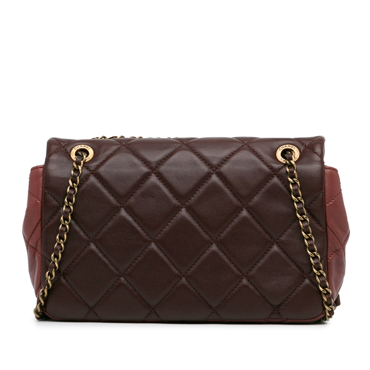 CC Quilted Lambskin Double Flap Red - Gaby Paris