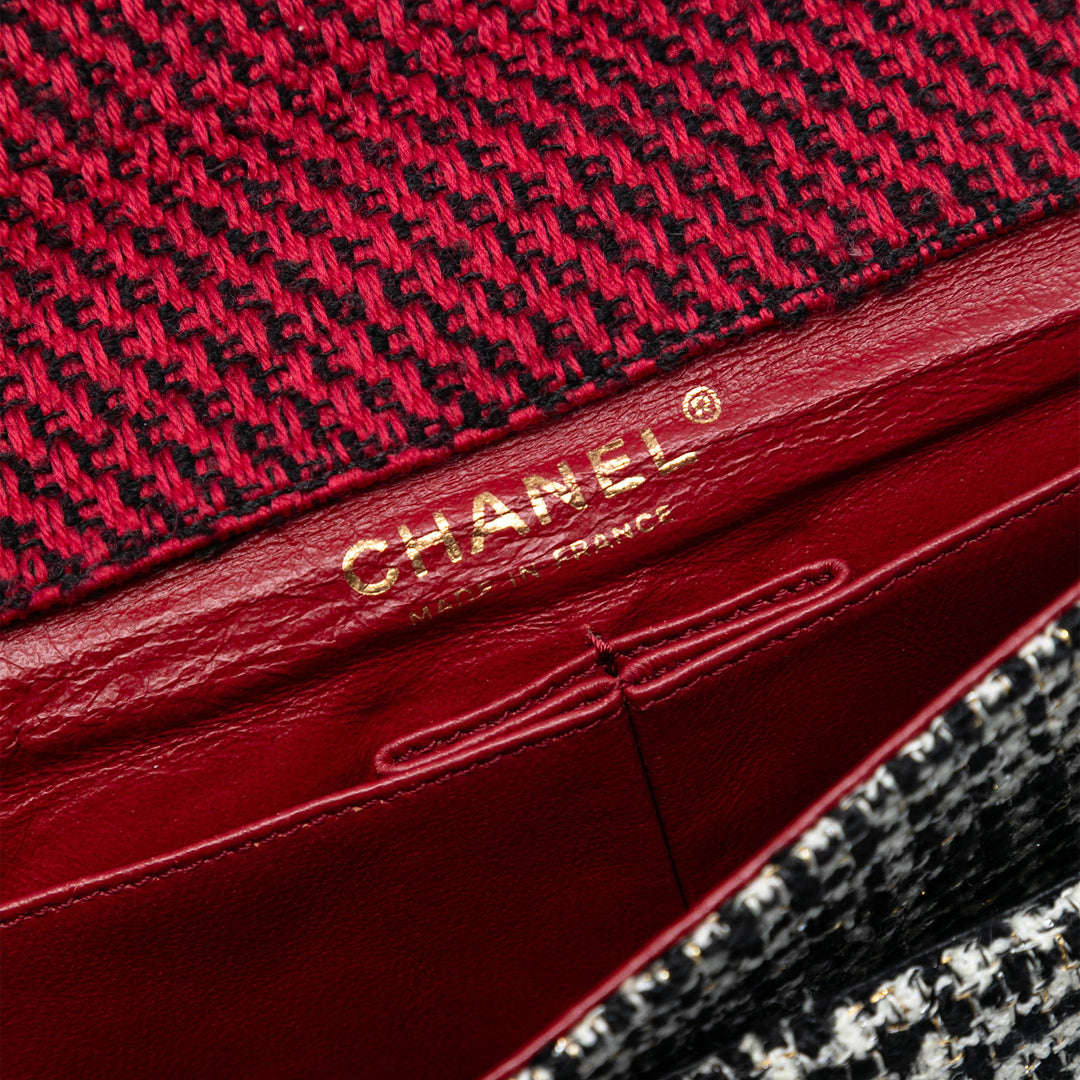Chanel Medium CC Tweed Multi Print Double rabat