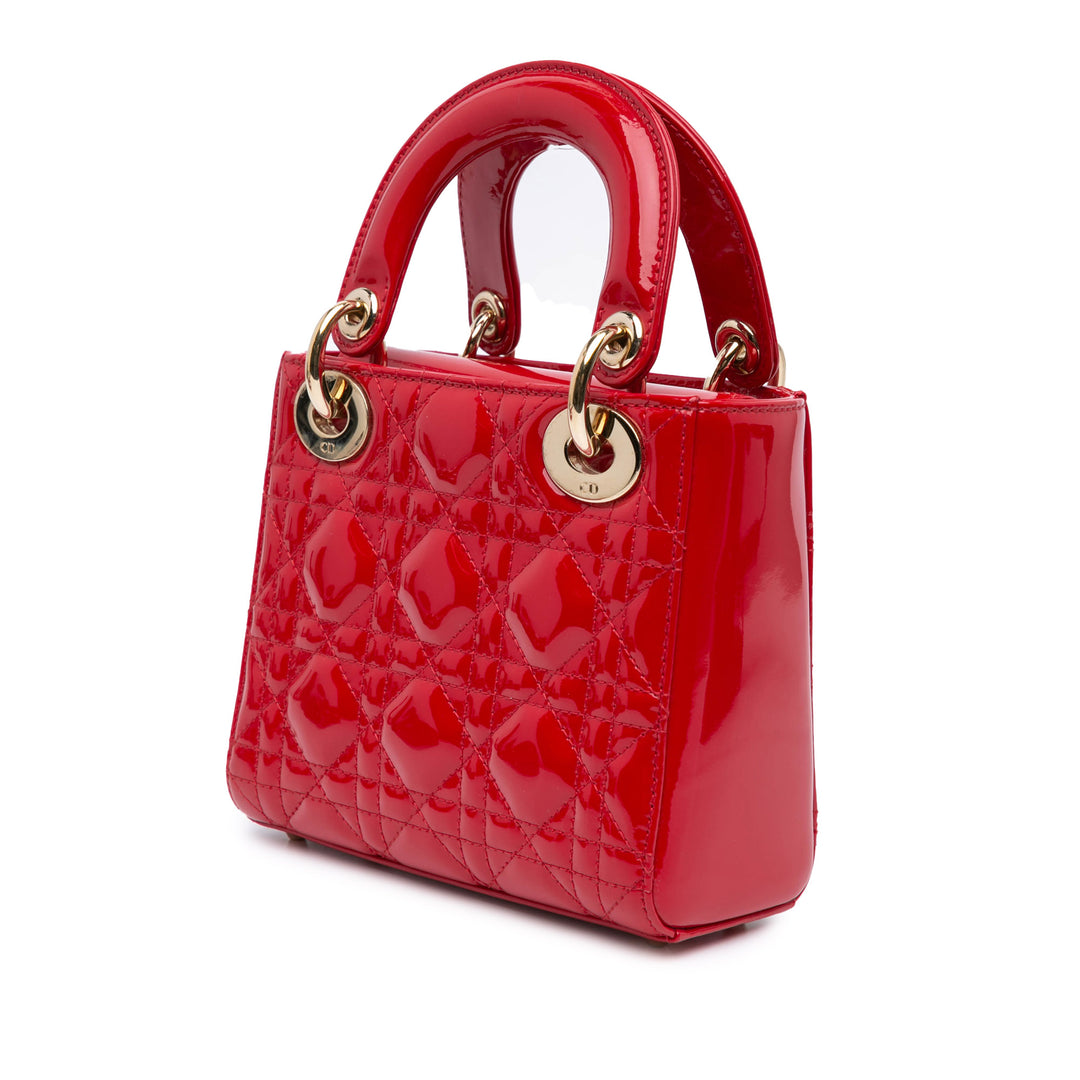 Mini Patent Cannage Lady Dior Red - Gaby Paris