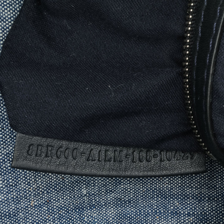 Embroidered Denim Ruffled F is Fendi Kan I Baguette Blue - Gaby Paris