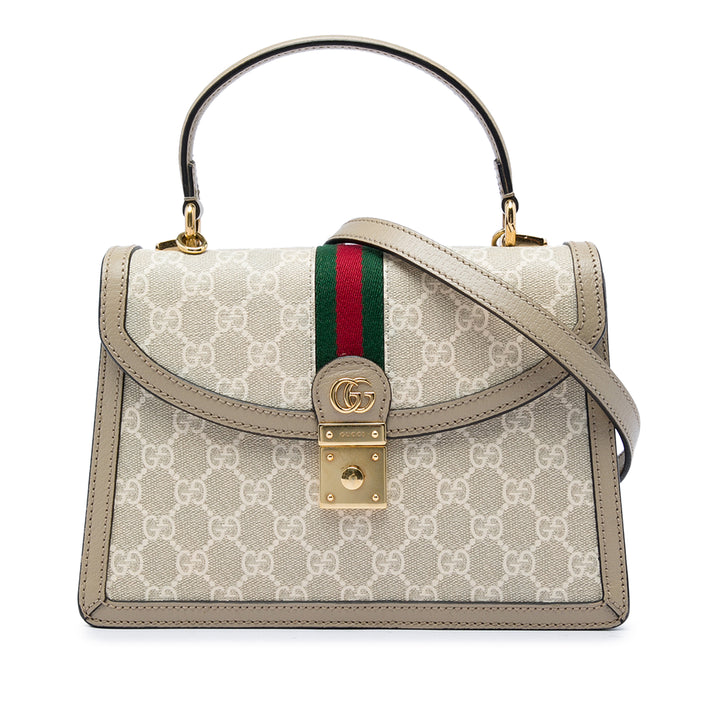 Gucci GG Web Ophidia à rabat Petit Beige