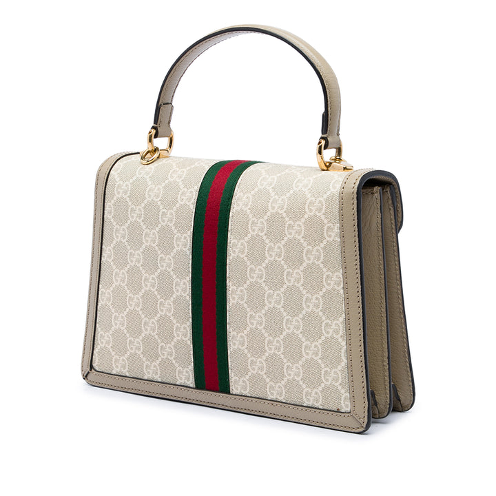 Gucci GG Web Ophidia à rabat Petit Beige