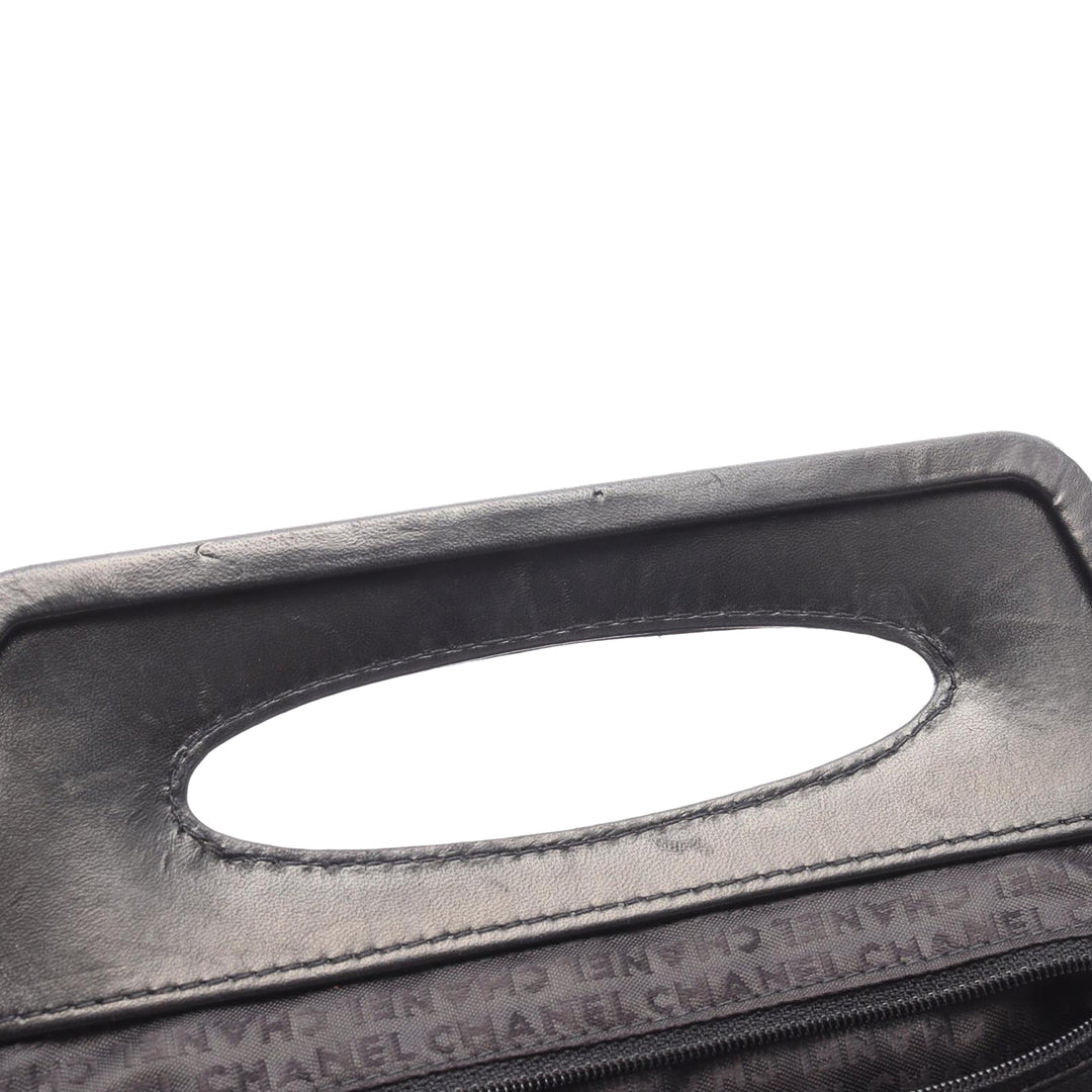 Lambskin Camellia Top Handle Frame Bag Black - Gaby Paris