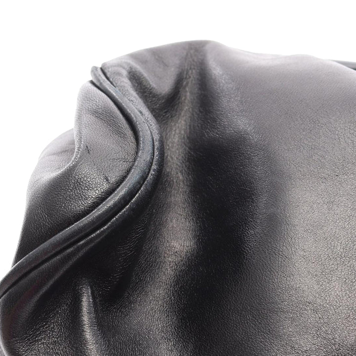 Lambskin Camellia Top Handle Frame Bag Black - Gaby Paris