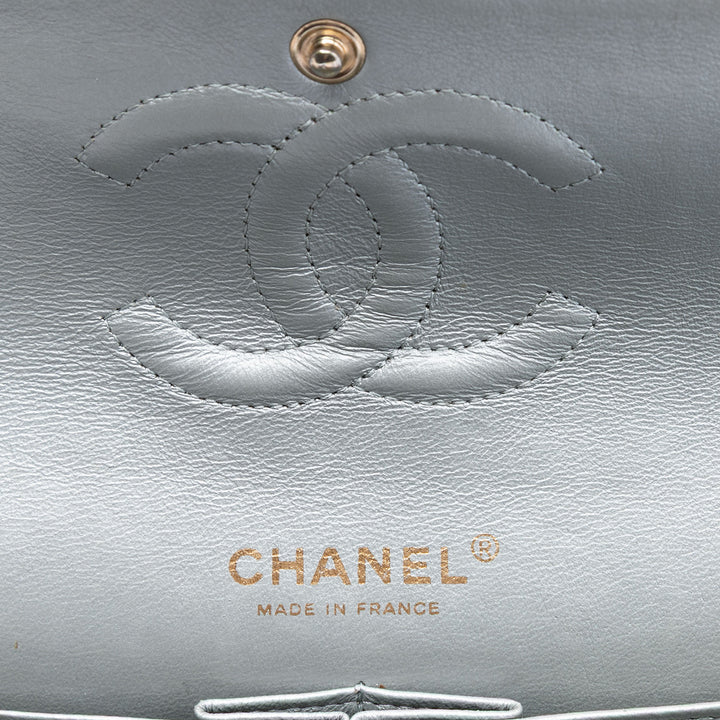 Chanel Medium Classic Metallic Cuir d’agneau Double rabat