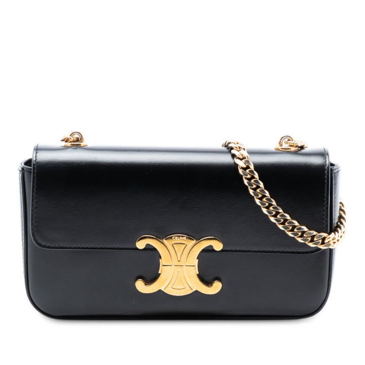 Celine brillant Cuir de veau Claude Chain Sac bandoulière