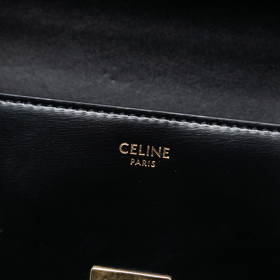 Celine brillant Cuir de veau Claude Chain Sac bandoulière