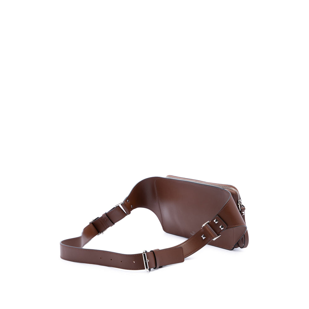 Valentino Ceinture Rockstud VLTN Marron – vue 2 – GABY PARIS