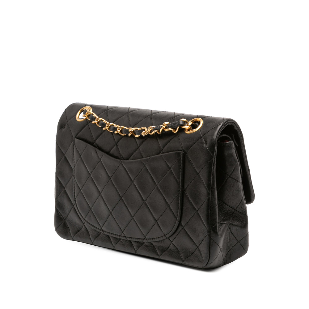 Small Classic Lambskin Double Flap Black - Gaby Paris