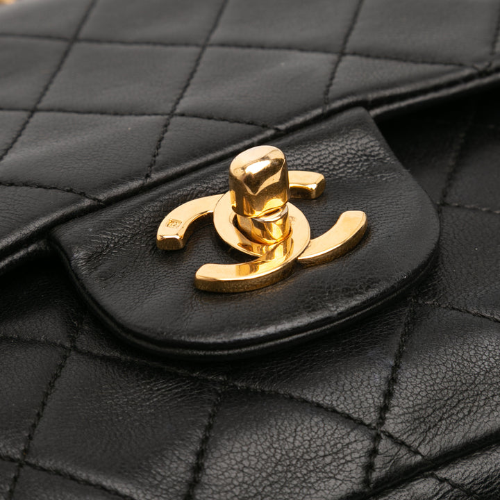 Small Classic Lambskin Double Flap Black - Gaby Paris