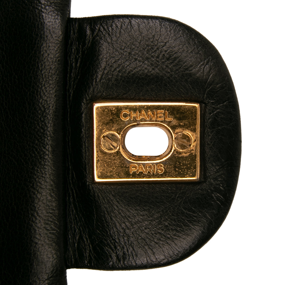 Small Classic Lambskin Double Flap Black - Gaby Paris