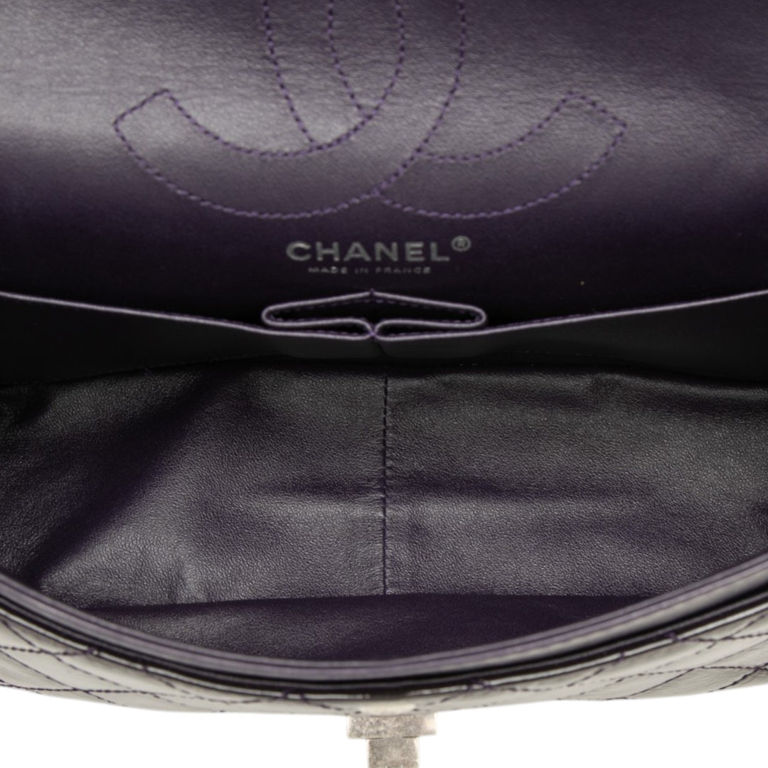 Matelassé froissé Reissue 2.55 Double rabat 226 Violet