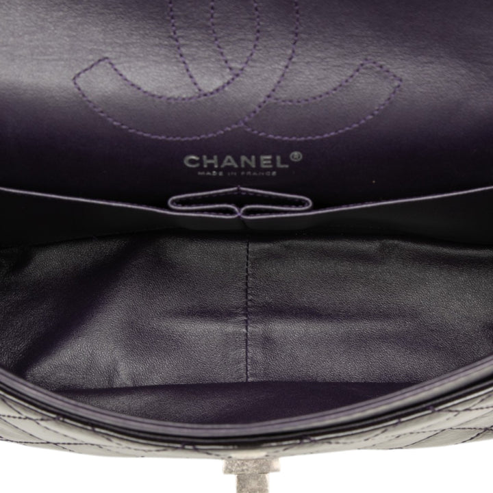 Matelassé froissé Reissue 2.55 Double rabat 226 Violet