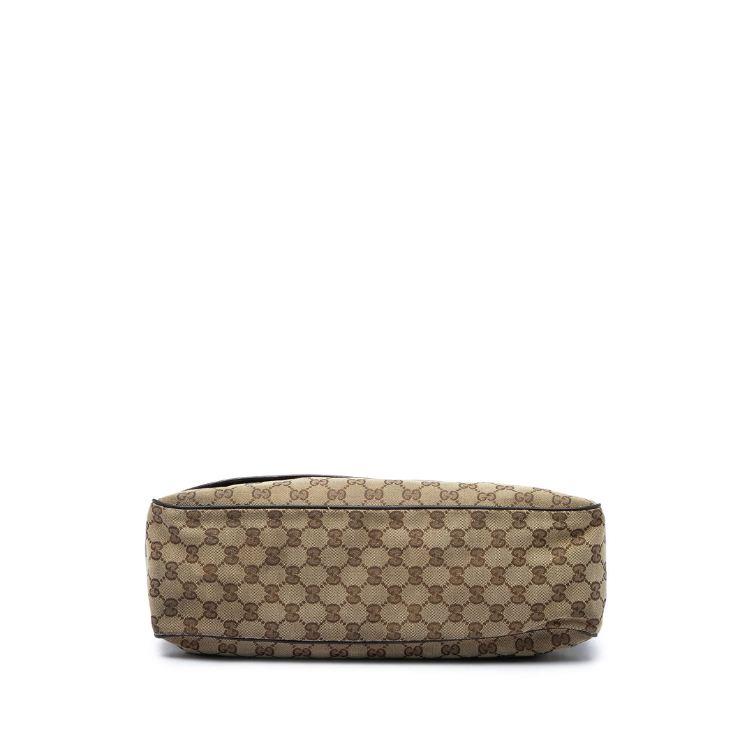 Gucci Sac bandoulière GG Web à rabat Messenger Beige – vue 3 – GABY PARIS