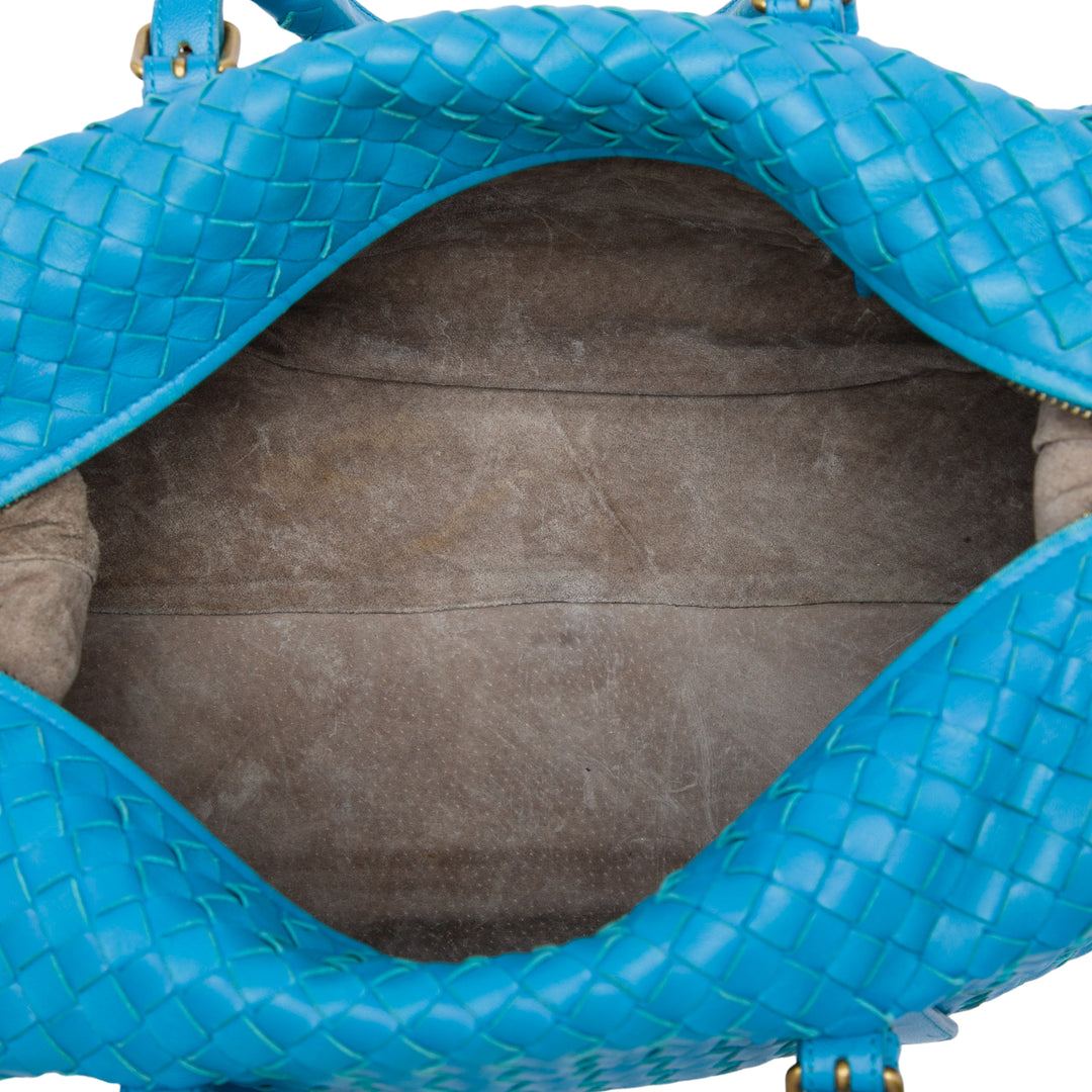 Bottega Veneta Intrecciato Boston Sac nappa Bleu – vue 4 – GABY PARIS