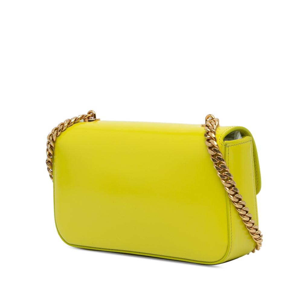 Calfskin Cuir Triomphe Chain Shoulder Bag Yellow - Gaby Paris