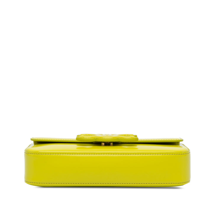 Calfskin Cuir Triomphe Chain Shoulder Bag Yellow - Gaby Paris