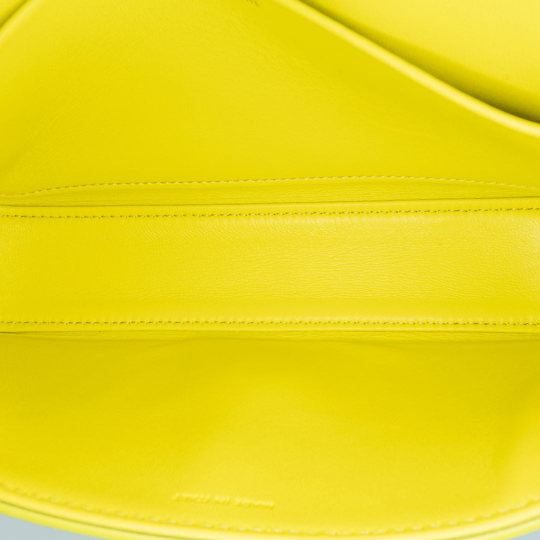 Calfskin Cuir Triomphe Chain Shoulder Bag Yellow - Gaby Paris