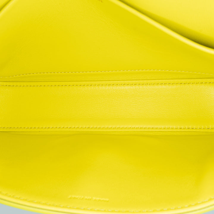 Calfskin Cuir Triomphe Chain Shoulder Bag Yellow - Gaby Paris