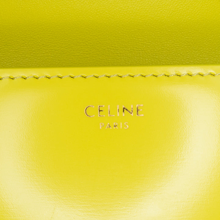 Calfskin Cuir Triomphe Chain Shoulder Bag Yellow - Gaby Paris