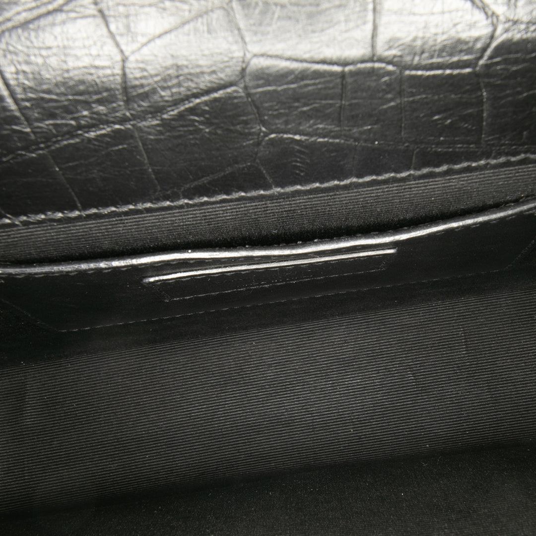 Saint Laurent Medium Croc embossé Cuir Kate Tassel Sac porté croisé