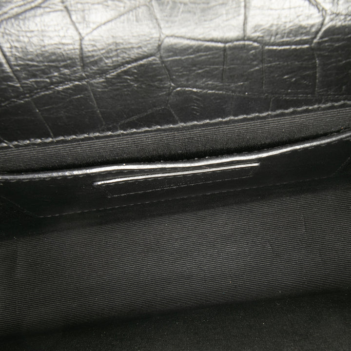 Saint Laurent Medium Croc embossé Cuir Kate Tassel Sac porté croisé