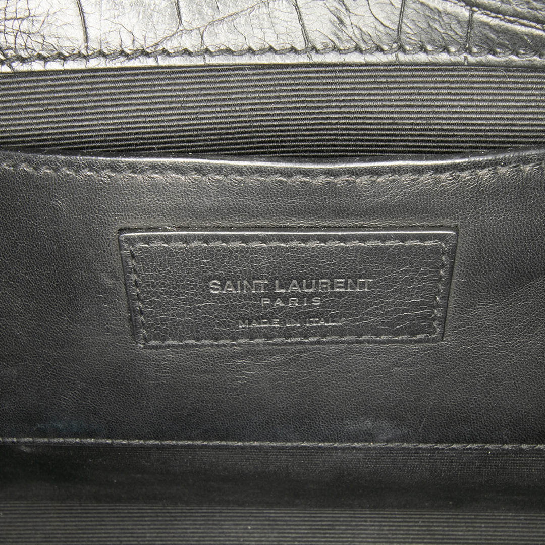 Saint Laurent Medium Croc embossé Cuir Kate Tassel Sac porté croisé