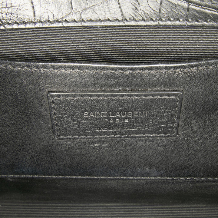 Saint Laurent Medium Croc embossé Cuir Kate Tassel Sac porté croisé