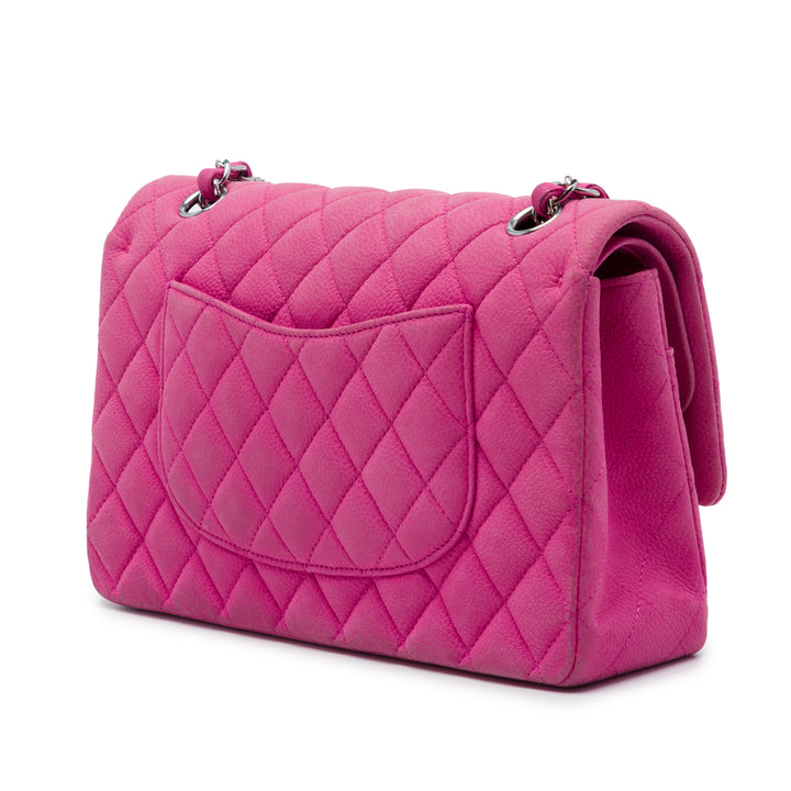Classic Double rabat Moyen Cuir caviar Rose
