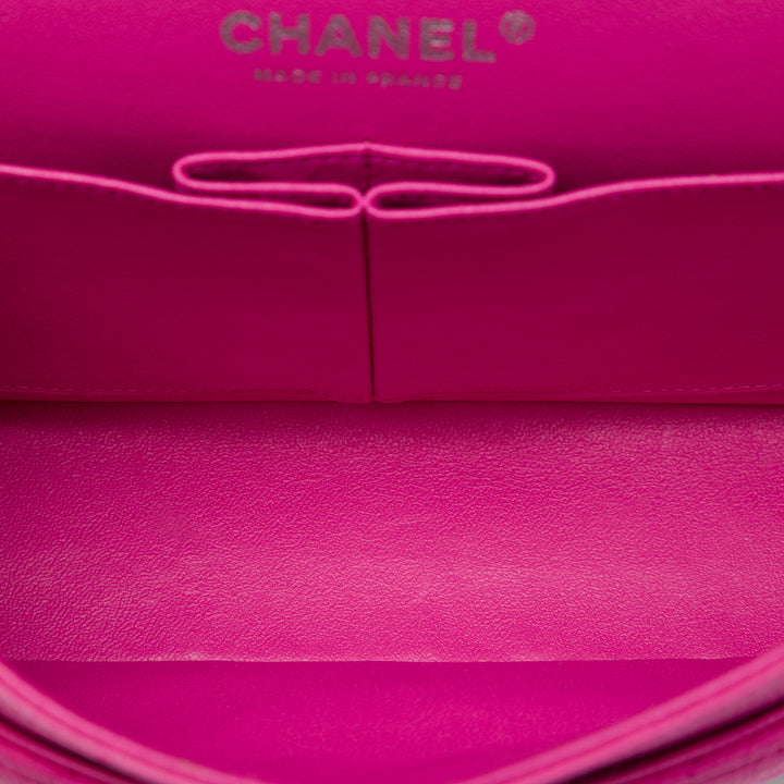Classic Double rabat Moyen Cuir caviar Rose