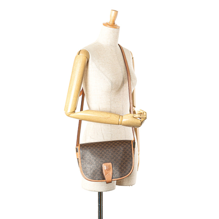 Macadam Coated Canvas Crossbody Brown - Gaby Paris