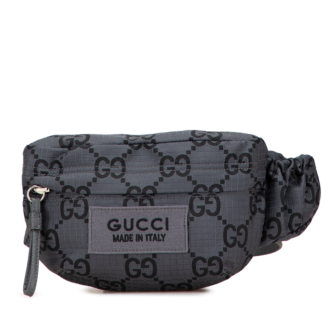 GG Nylon Ripstop Belt Bag Gray - Gaby Paris